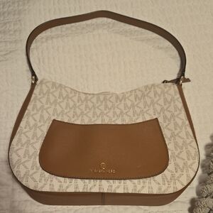 Michael Kors Brown and Cream Shoulder Bag